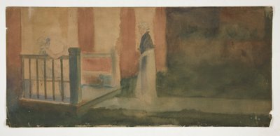 Bir verandada sohbet eden iki kadın by Edwin Austin Abbey