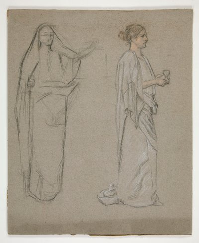 İki kadın: çalışma by Edwin Austin Abbey