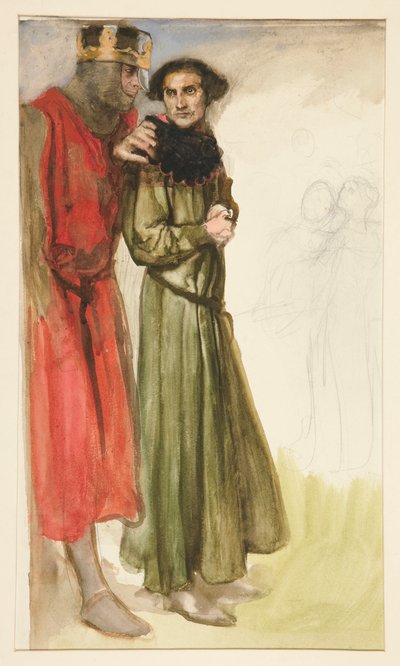 Tanımlanamayan Shakespeare sahnesi (iki adam) by Edwin Austin Abbey