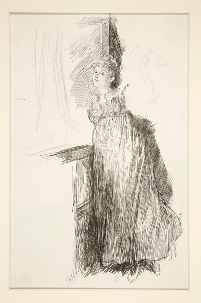 Penceredeki kadın - tanımlanamayan resim by Edwin Austin Abbey