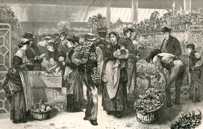 Çiçek pazarı, Covent Garden, Londra by Edwin Buckman