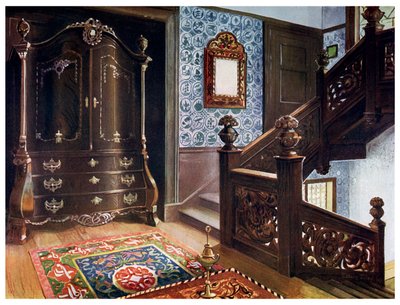 Kovanlı montajlı oyma ceviz bombası gardırop, 1910. by Edwin Foley