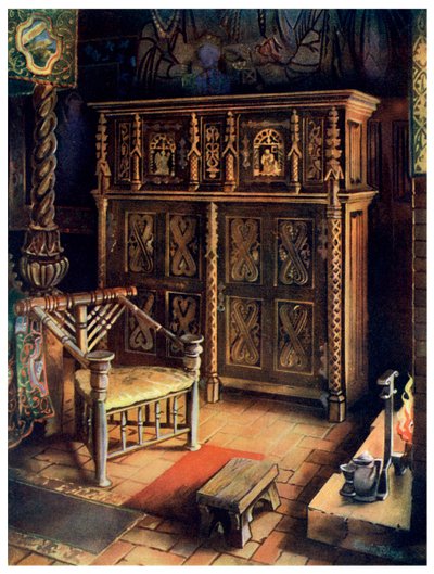 Kings Room Oxburgh Hall, Norfolk, 1910. by Edwin Foley