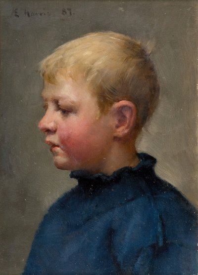Bir Balıkçı Çocuğun Başı, 1887. by Edwin Harris