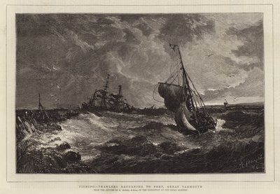 Balık Tutma, Büyük Yarmouth Limanına Dönen Trol Gemileri by Edwin Hayes
