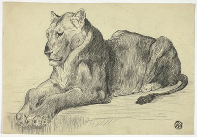 dişi aslan by Edwin Henry Landseer