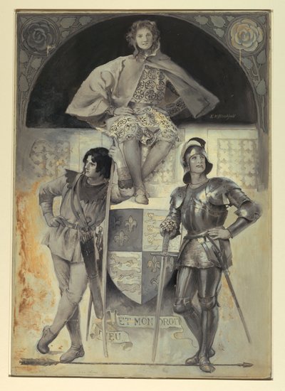 Sayfalar ve Şövalyeler, "Silahtaki Adam" için Frontispiece by Edwin Howland Blashfield