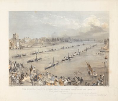 Şehrin Filosu Buharlı Tekneler, Londra Yıllık Anma Töreninde Chalsea Açıklarında İnceleme Sırasında Geçiyor by Edwin Jewitt