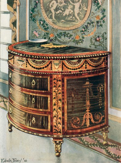 Kakma Saten Ahşap Komodin--Ormolu Mounts by Edwin John Foley