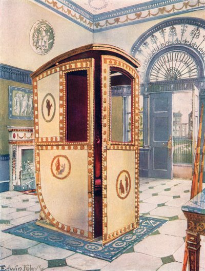 Painted and Lacquered Sedan Chair with Domed Top by Edwin John Foley