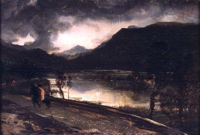 Gün Batımında Bir Göl Manzarası by Edwin Landseer