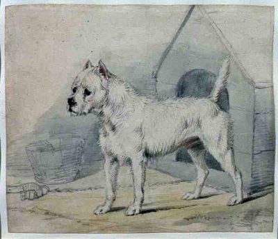 Köpek Kulübesi Dışındaki Köpek (kalem ve yıkama) by Edwin Landseer