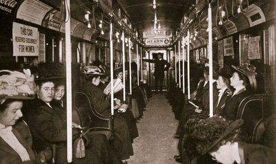 Hudson Nehri metro treni, New York, ABD, c1901 by Edwin Levick