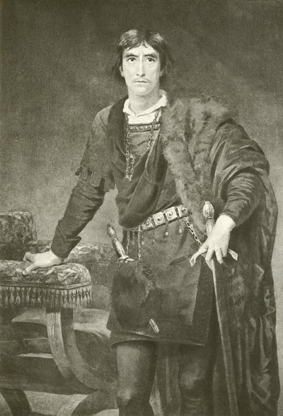 Bay Henry Irving Hamlet olarak (gravür) by Edwin Longsden Long