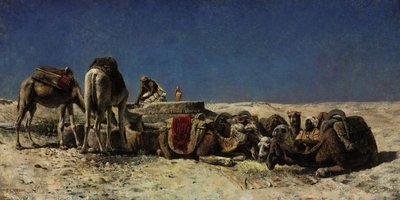Sarnıcın yanında develer by Edwin Lord Weeks