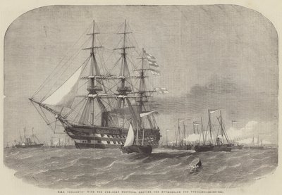 HMS Colossus, Gun-Boat Flotilla ile Portland'a gitmek için Anabank'tan ayrılıyor by Edwin Weedon