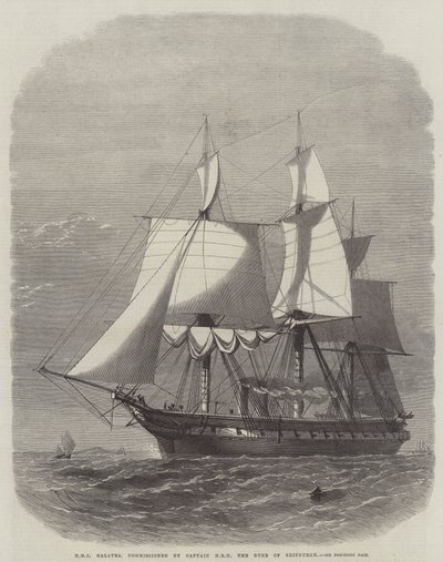 Kaptan HRH Edinburgh Dükü tarafından görevlendirilen HMS Galatea by Edwin Weedon