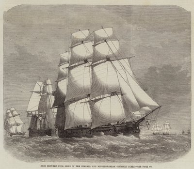 Kanalın Dört Gemisi ile Akdeniz Kombine Filosu Arasındaki Yarış by Edwin Weedon