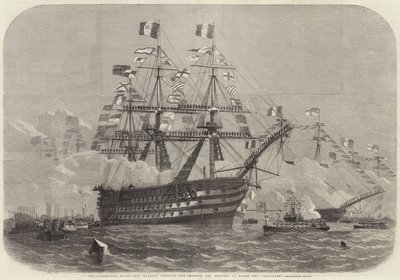 Cherbourg Fetes, Majesteleri İmparatoru ve İmparatoriçeyi Bretagne Gemisinde ziyaret ediyor by Edwin Weedon