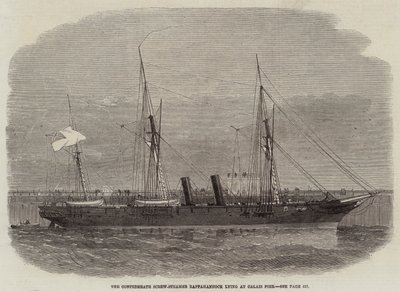 Calais İskelesi'nde yatan Konfederasyon Vidalı Vapur Rappahannock by Edwin Weedon