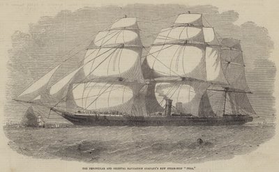 The Peninsular and Oriental Navigation Company'nin Yeni Buharlı Gemisi Pera by Edwin Weedon