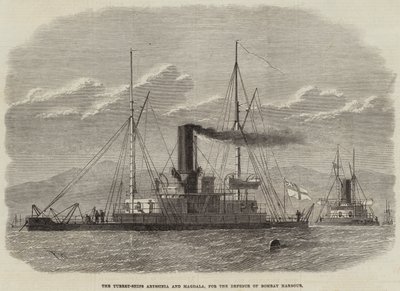 Bombay Limanı Savunması için Taret Gemileri Abyssinia ve Magdala by Edwin Weedon
