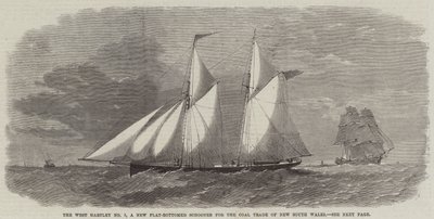 West Hartley No 1, Yeni Güney Galler Kömür Ticareti için Yeni Düz Tabanlı Bir Schooner by Edwin Weedon