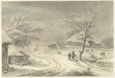 Exloo, Drenthe'de kış manzarası by Egbert van Drielst