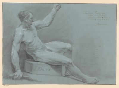 Oturan Erkek Çıplak, Yan Görünüm (3. Ödül 1775) by Egbert van Drielst