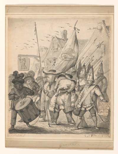 hayvan hiciv by Egbert van Heemskerck (II) (signed by artist)