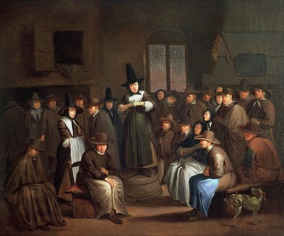 Bir Quaker Toplantısı by Egbert van the Elder Heemskerk