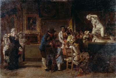 Müze ziyareti, Egisto Lancerotto (1847-1916), tuval üzerine yağlı boya, 80x118 cm by Egisto Lancerotto