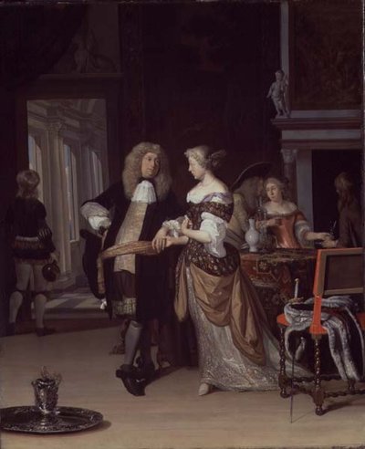 Bir iç mekandaki figürler, 1678 by Eglon van der Neer