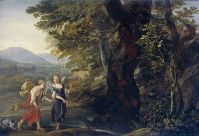Tobias ve melek by Eglon Hendrick van der Neer