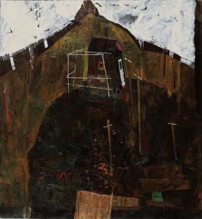 Kuzgunlarla Manzara by Egon Schiele