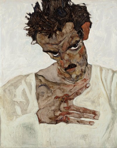 Alçaltılmış Başlı Otoportre by Egon Schiele