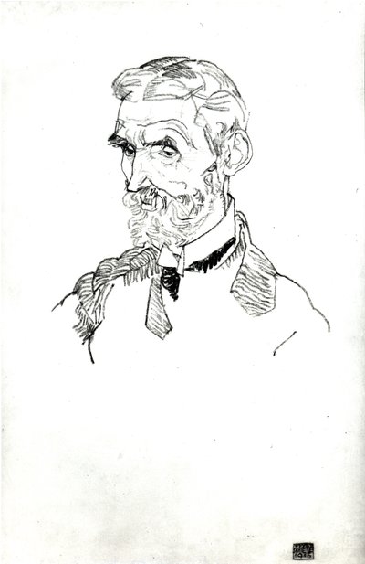 Sanatçının Kayınpederinin Portresi, Johann Harms, 1915 by Egon Schiele