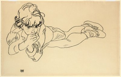 Karnında Yatan Çocuk, 1918 by Egon Schiele