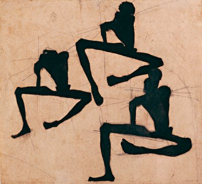 Üç çıplak erkekle kompozisyon - Üç Erkek Nü ile Kompozisyon - Egon Schiele (1890-1918), Kağıt üzerine mürekkep by Egon Schiele