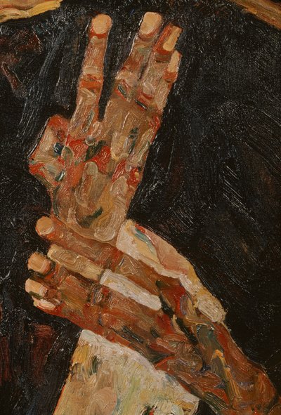 Şair (tuval üzerine yağlıboya) by Egon Schiele