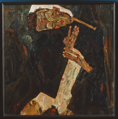Şair (tuval üzerine yağlıboya) by Egon Schiele
