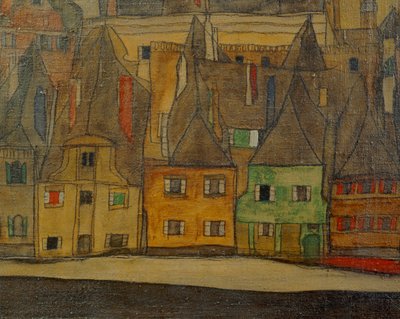 Küçük Kasaba, aynı zamanda Küçük Kasaba (tuval üzerine resim) by Egon Schiele
