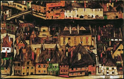 Die kleine Stadt veya Küçük Kasaba (tuval üzerine yağlıboya) by Egon Schiele