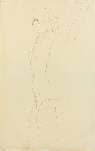 Kadın Çıplak; Madchenakt, 1911 by Egon Schiele