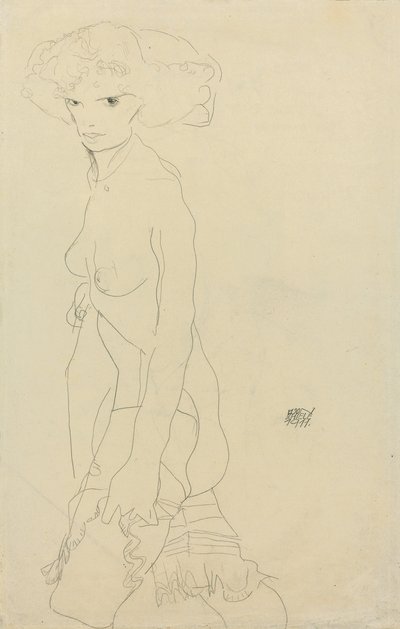 Kadın Çıplak; Madchenakt, 1911 by Egon Schiele