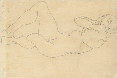 Elleri Başın Arkasında Çıplak Kadın, 1914 by Egon Schiele