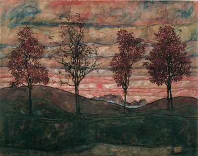 Dört Ağaç, 1917. by Egon Schiele