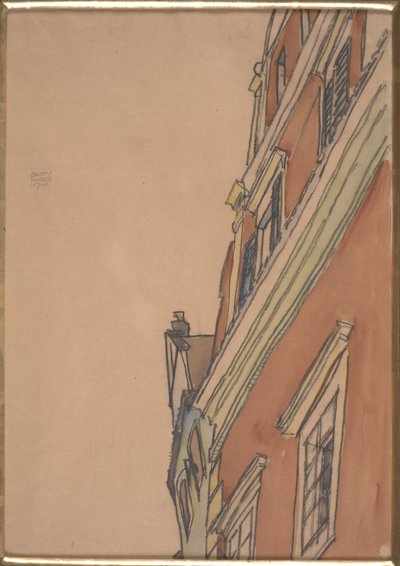 Bir Binanın Önden Görünümü: Krumau Evi by Egon Schiele