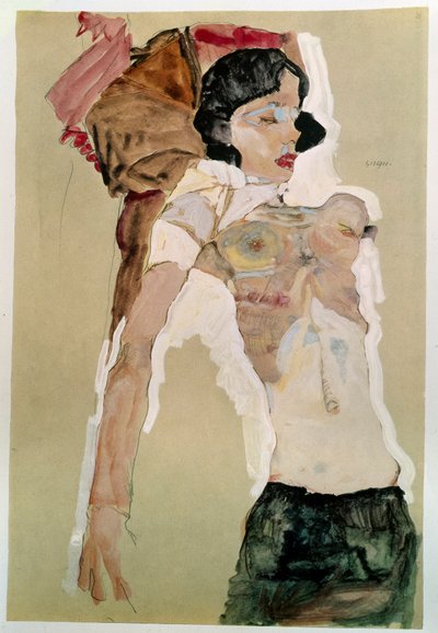 Yarı çıplak kadın. Egon Schiele