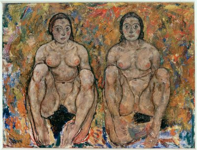 Kauernde Frauen [Çömelen Kadınlar] (yağlıboya ve guaj) by Egon Schiele